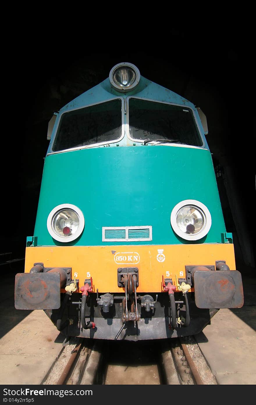 The photograph of old engines in railway museum. The photograph of old engines in railway museum