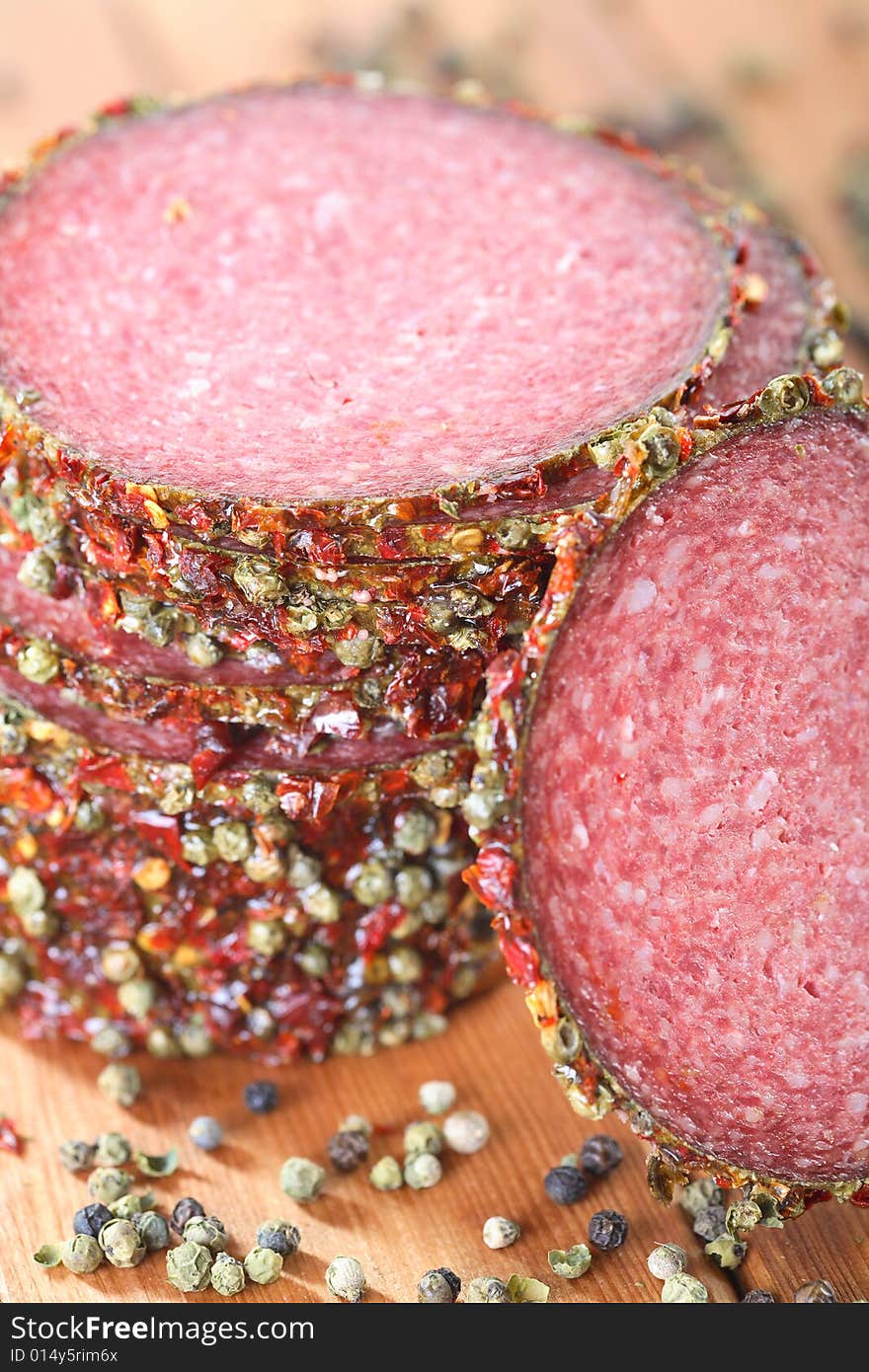 Delicious salami with spice