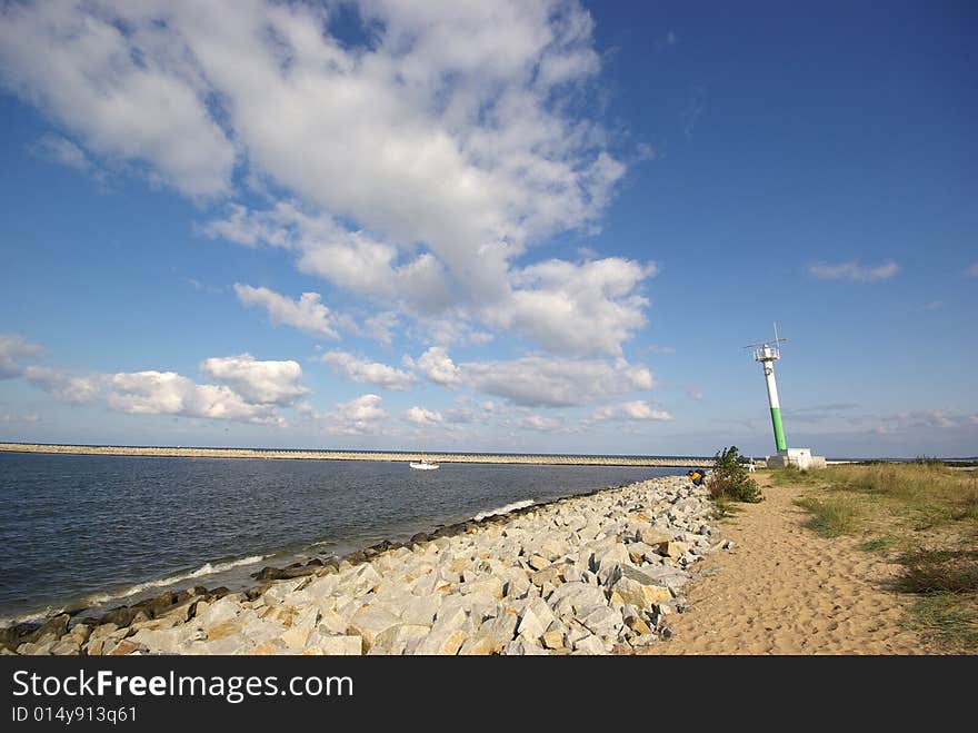 European beach scene