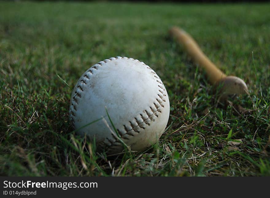 Photo of baseball with bat