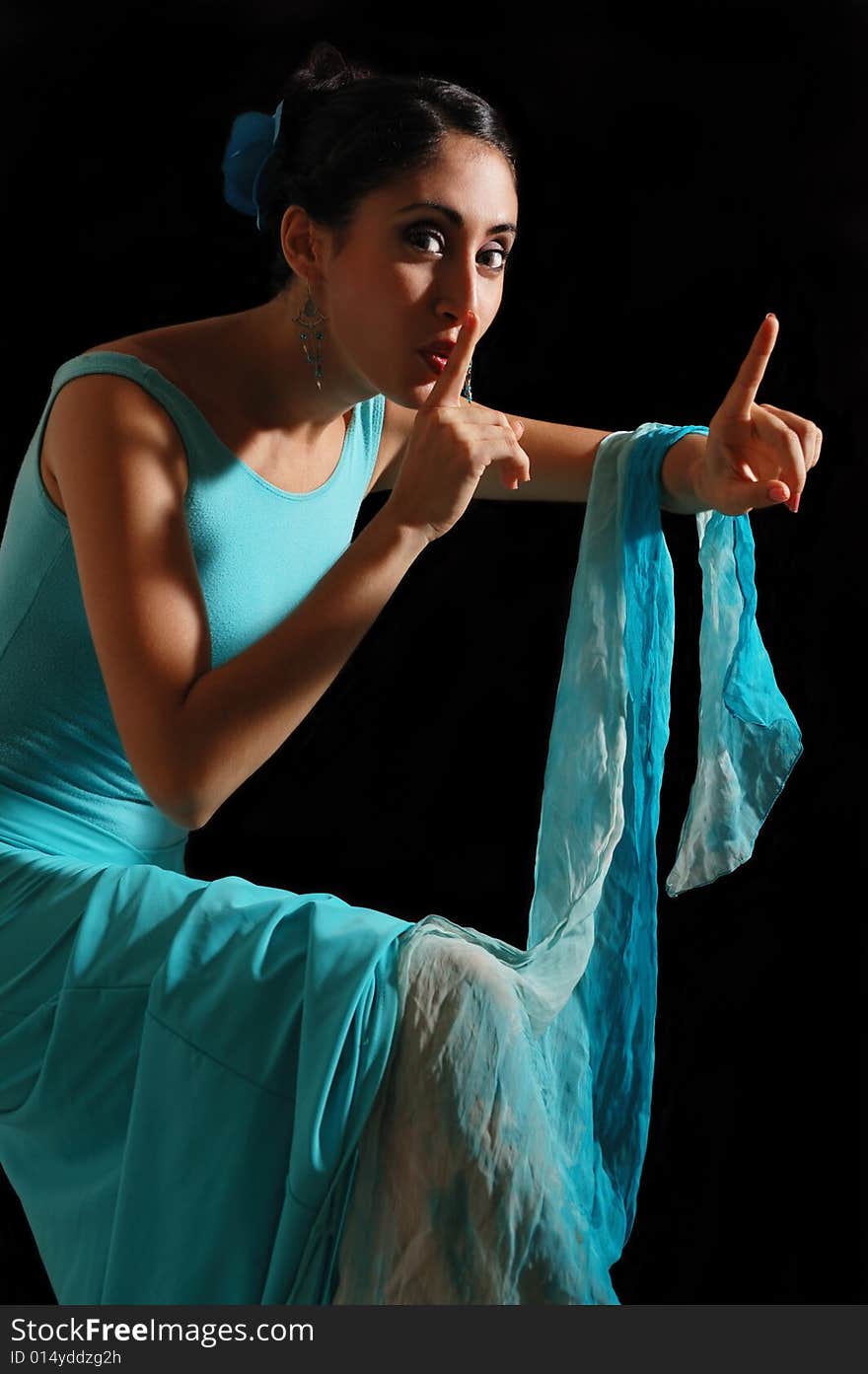 Portrait of young fresh woman with finger on lips. Portrait of young fresh woman with finger on lips