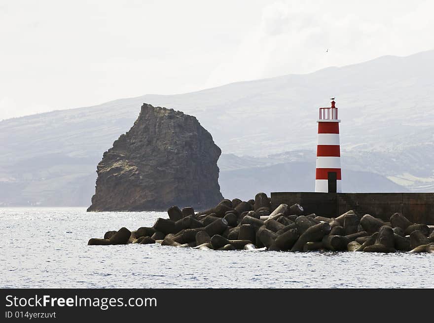 Detail of the Canal between Pico and Faial Islands in Azores. Faial is in the background. Detail of the Canal between Pico and Faial Islands in Azores. Faial is in the background