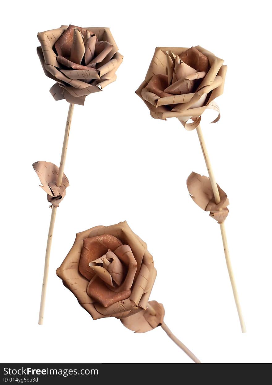 Rose Made Of A Birch Bark