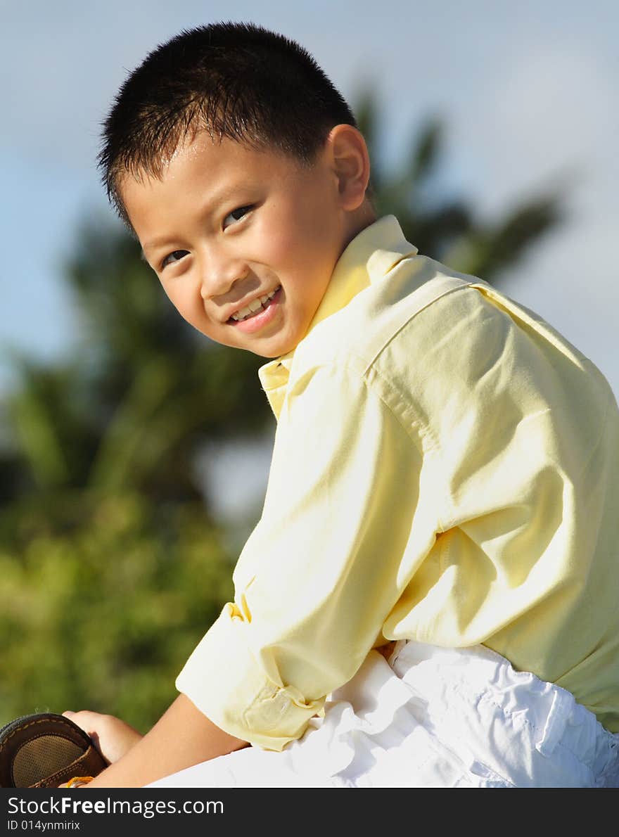 Young boy smiling