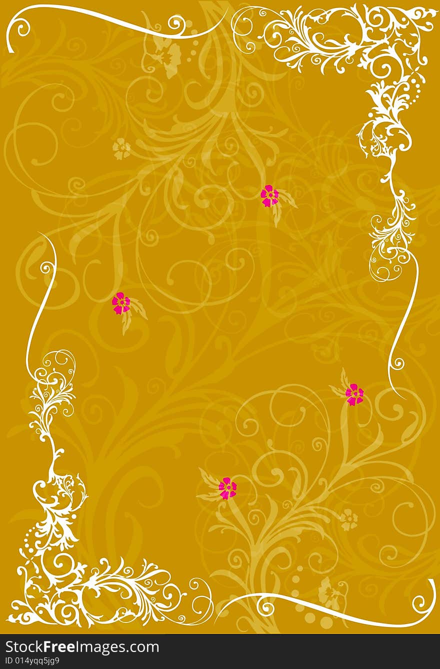 Drawing a floral border  on the background #