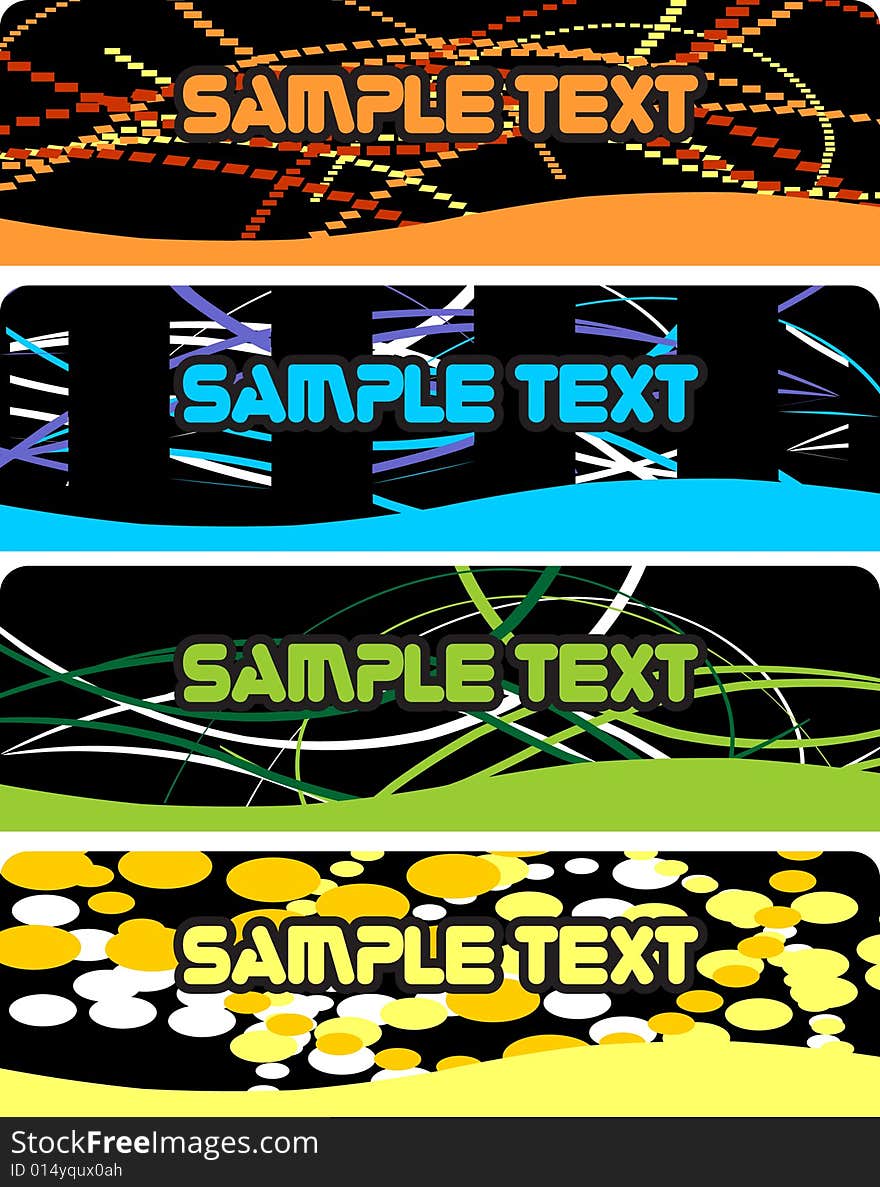 4 Abstract banners background vector illustration. 4 Abstract banners background vector illustration