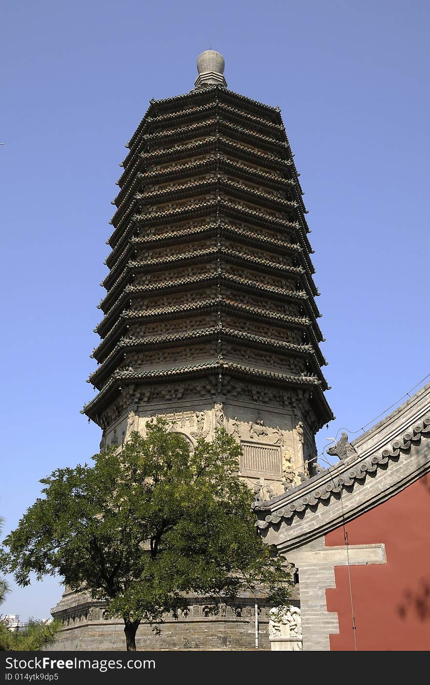 Ancient chinese building, stupa tower. Ancient chinese building, stupa tower