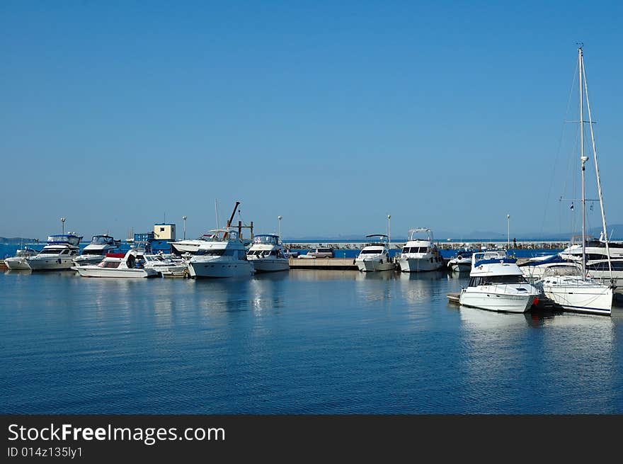 Yacht landing stage (pier) in Vladivostok.