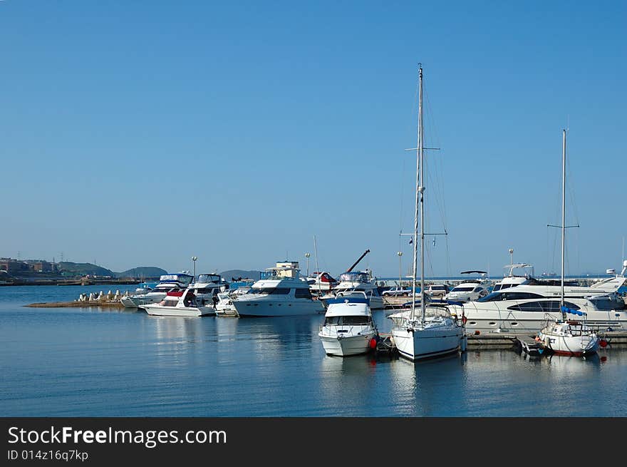 Yacht landing stage (pier) in Vladivostok.