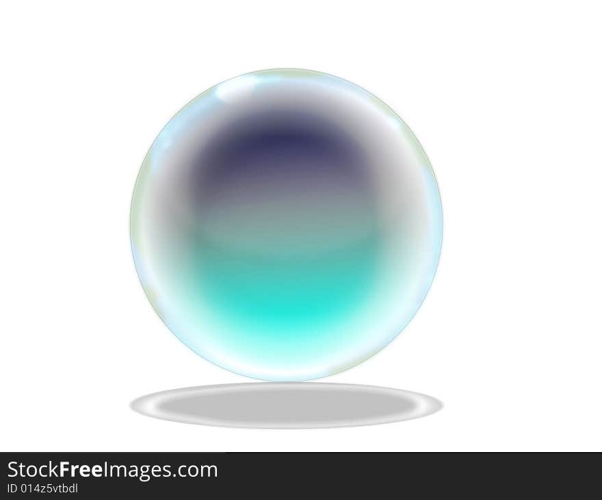 A color sphere on a background