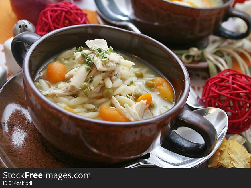 A meal of greg rice noodles and vegetables