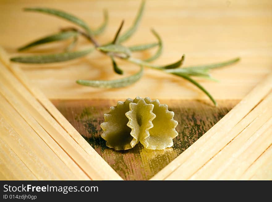 Different types of Italian pastas prepared to cook