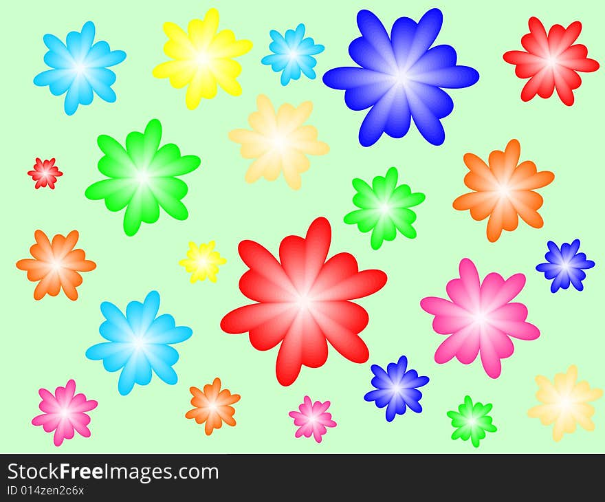 Several flowers pattern formed cute background , vector illustration. Several flowers pattern formed cute background , vector illustration.