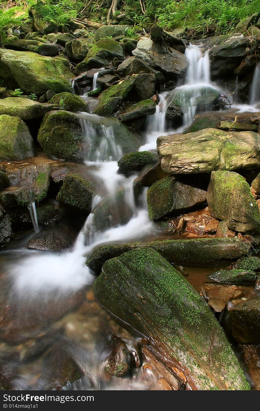 A small stream in Giant mountains in the Czech republic. A small stream in Giant mountains in the Czech republic