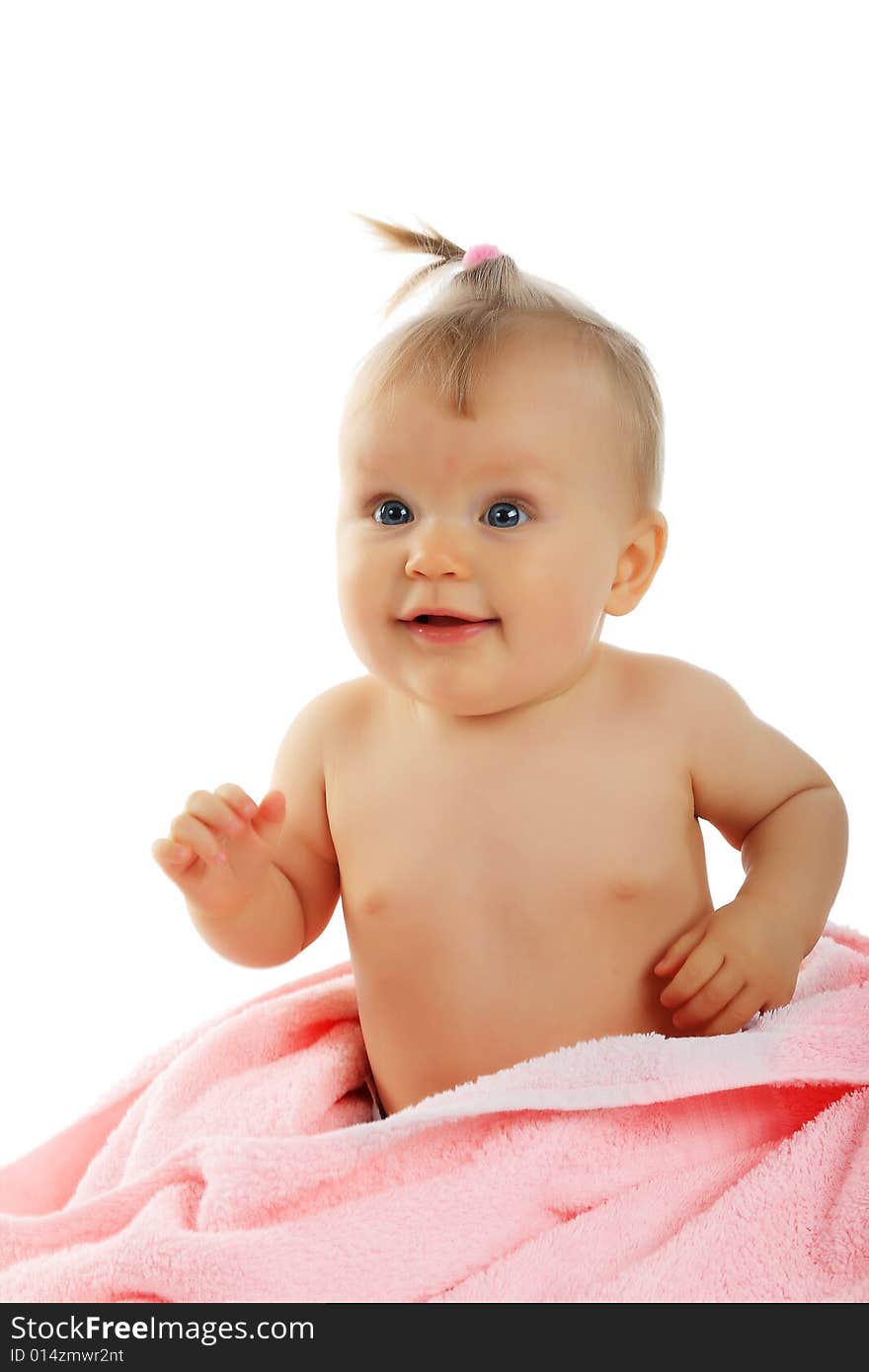 Beautiful baby. Shot in studio. Isolated on white. Beautiful baby. Shot in studio. Isolated on white.