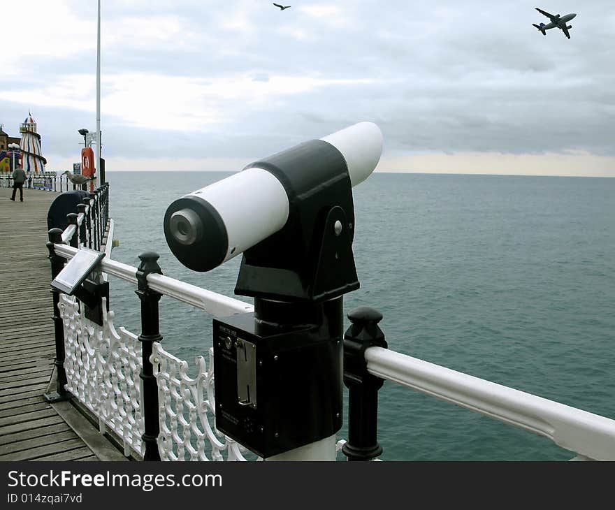 Telescope for ships looking at aircraft passing