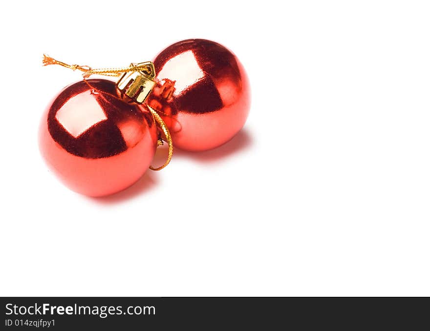 Two xmas red balls