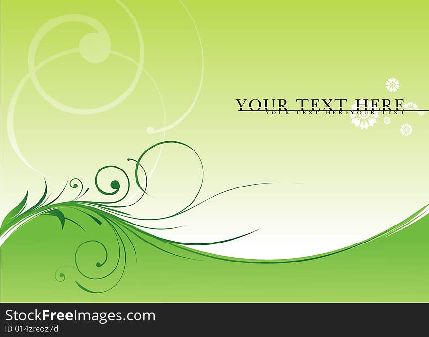 Green floral pattern for  entering text. Green floral pattern for  entering text