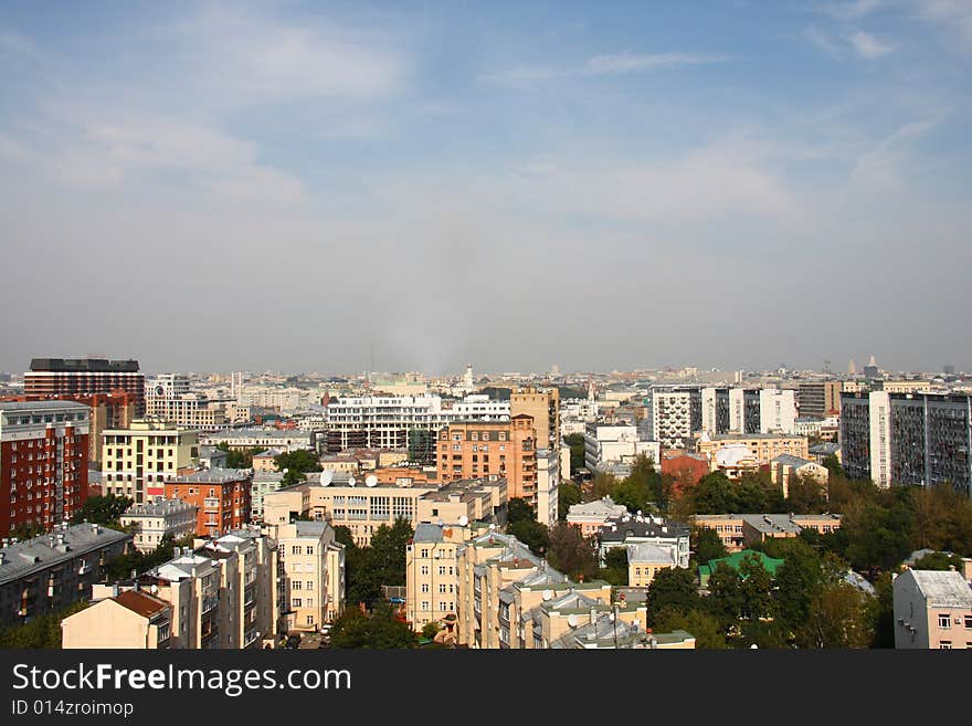 A Panoramic View Of The Moscow City Skyline