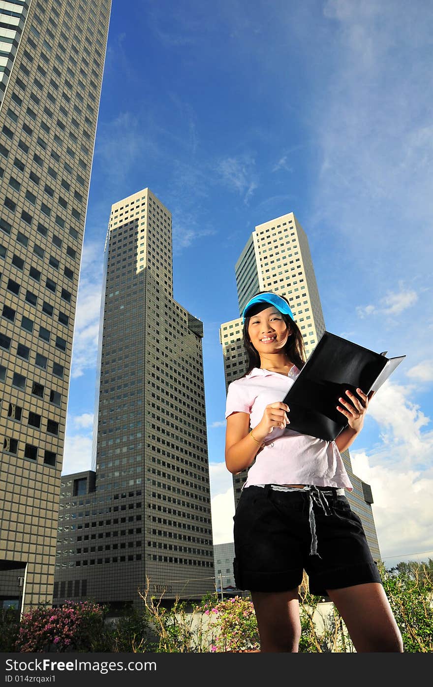 Picture of girl in casual attire. Can signify an intern, a dressed down friday or picture of a friendly face in the serious corporate world. Picture of girl in casual attire. Can signify an intern, a dressed down friday or picture of a friendly face in the serious corporate world.