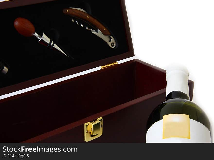 Red wine in a gift box