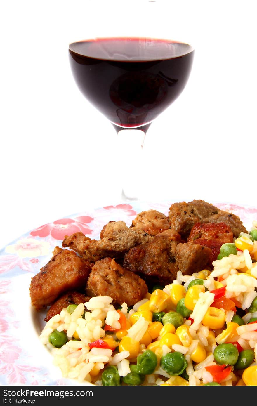 Vegetables with meat and wine