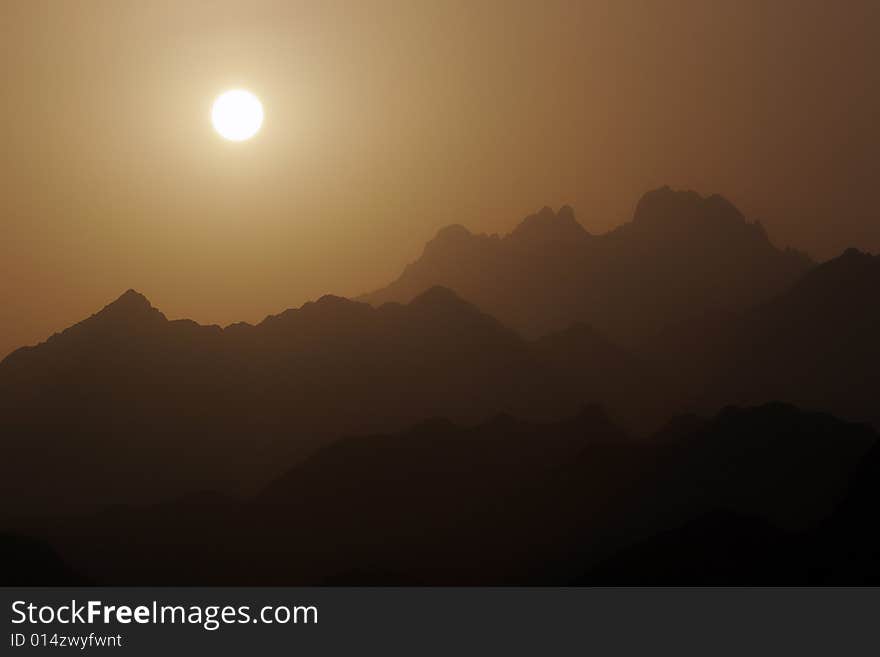 View at the sunset, sahara desert, egypt