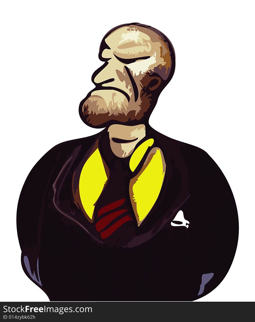 An illustration of mean businessman. An illustration of mean businessman