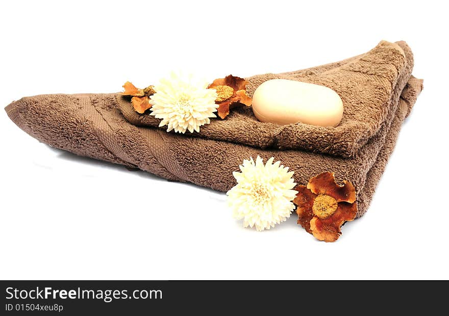 Towels and flowers