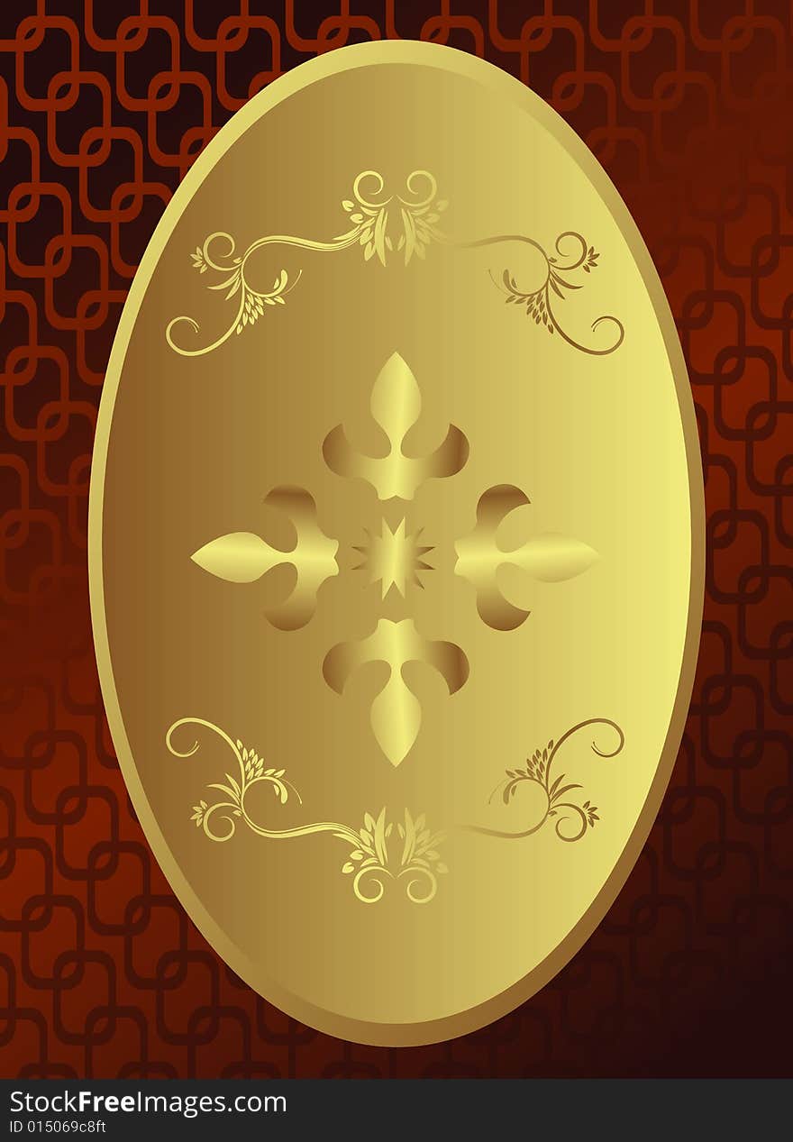 Royal chocolate backround with golden elements. Royal chocolate backround with golden elements