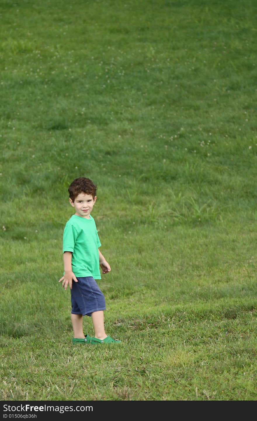 Little boy outdoors