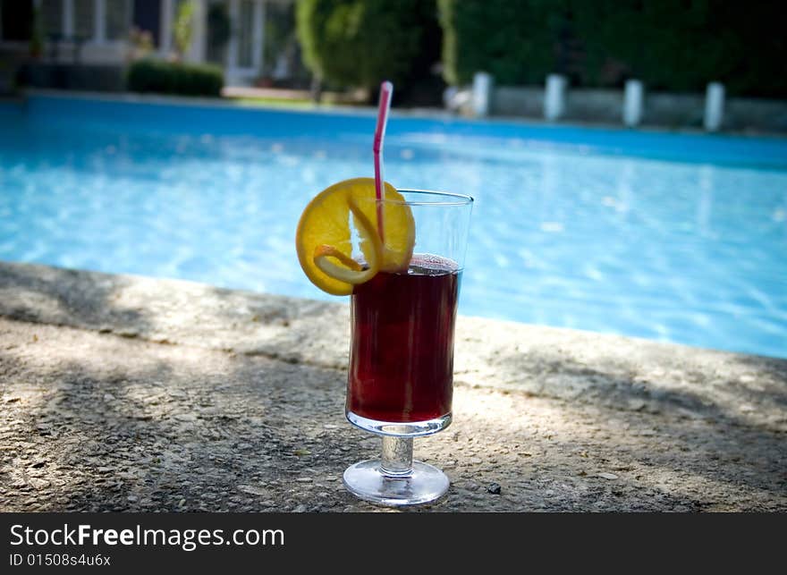 Cocktail near the swimming pool. Cocktail near the swimming pool