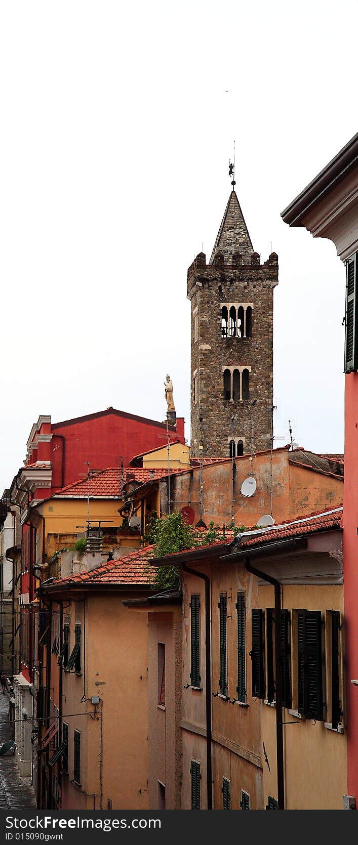 The church of Sarzana (La Spezia, Liguria, Italy) during day. The church of Sarzana (La Spezia, Liguria, Italy) during day