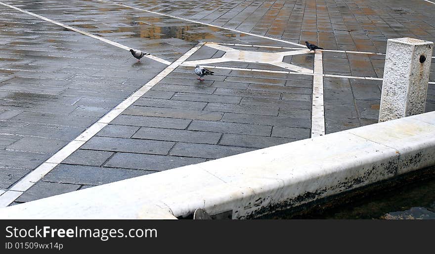 The square o of Sarzana (La Spezia, Liguria, Italy) during day. The square o of Sarzana (La Spezia, Liguria, Italy) during day