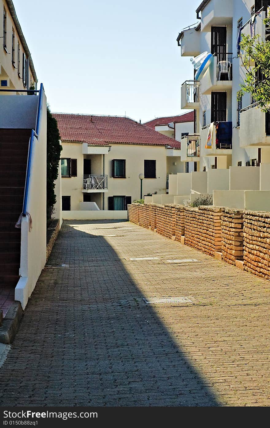 Perspective view at the narrow street