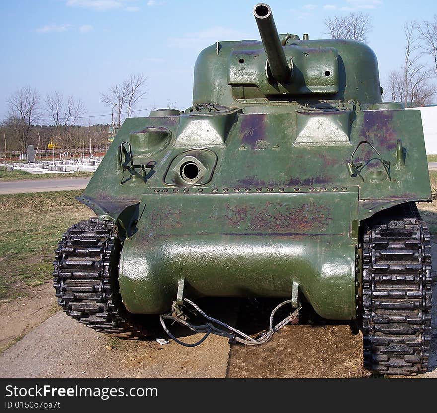 Sherman WW2 Tank at the open-air museum in Russia