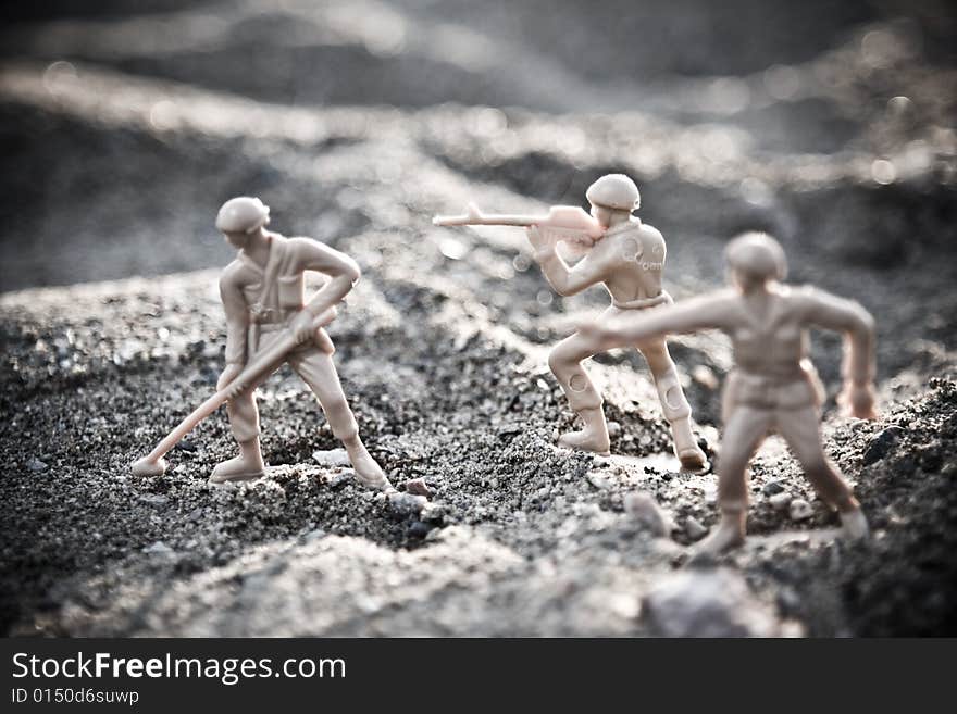 Toy soldiers in ground war