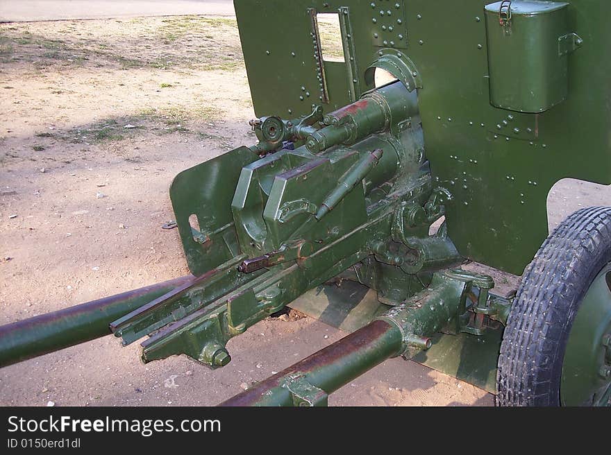 Soviet WW2 Antitank Gun at the open-air museum in Russia