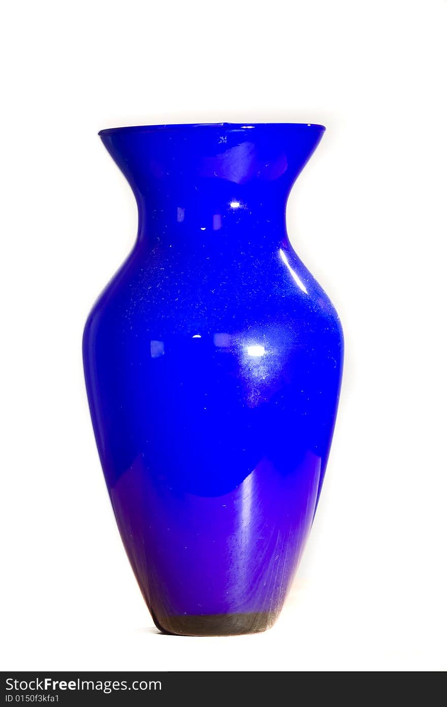 Isolated blue vase ready to join a collection