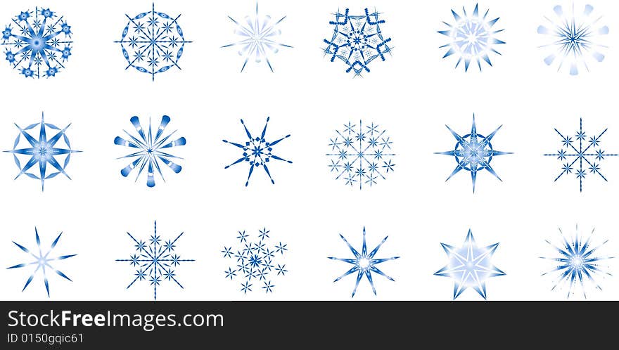 Beautiful snowflakes. Design elements by New Year and Christmas. Beautiful snowflakes. Design elements by New Year and Christmas.