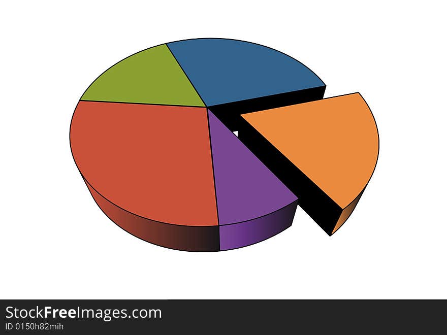 Statistics - 3d isolated multicolor diagram on white (with vector EPS format)