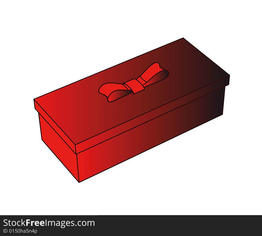 Little red gift box - 3d isolated illustration (with vector EPS format)