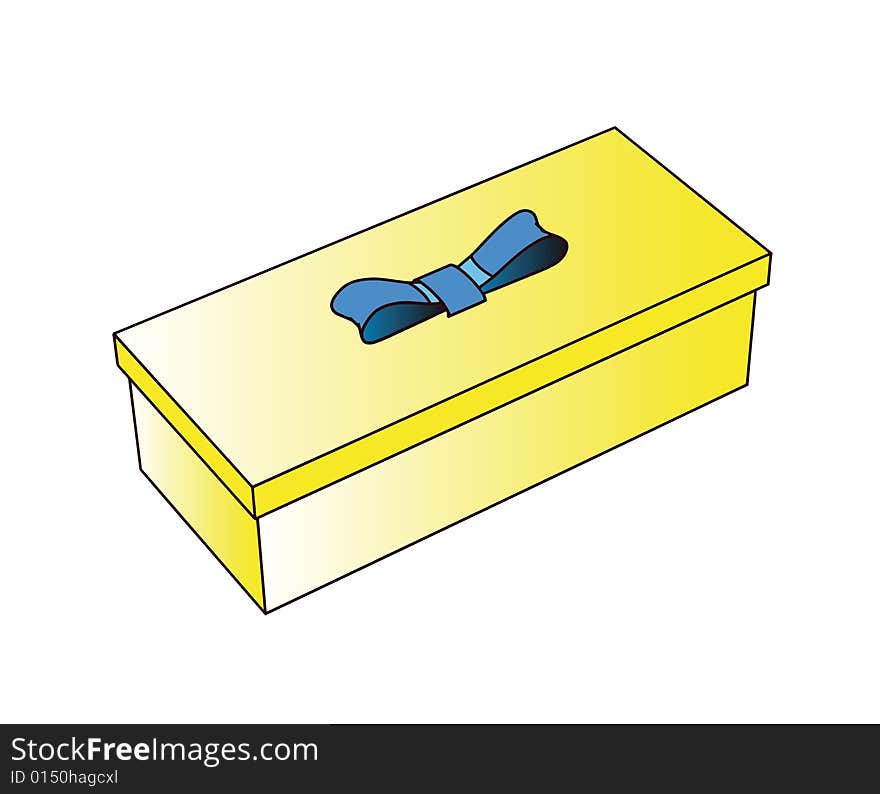 Little yellow gift box - 3d isolated illustration (with vector EPS format)