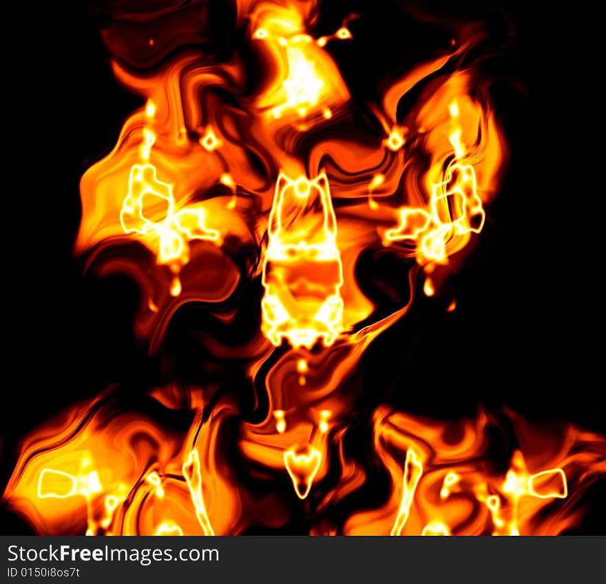 Abstract fiery background illustration with hot flames.