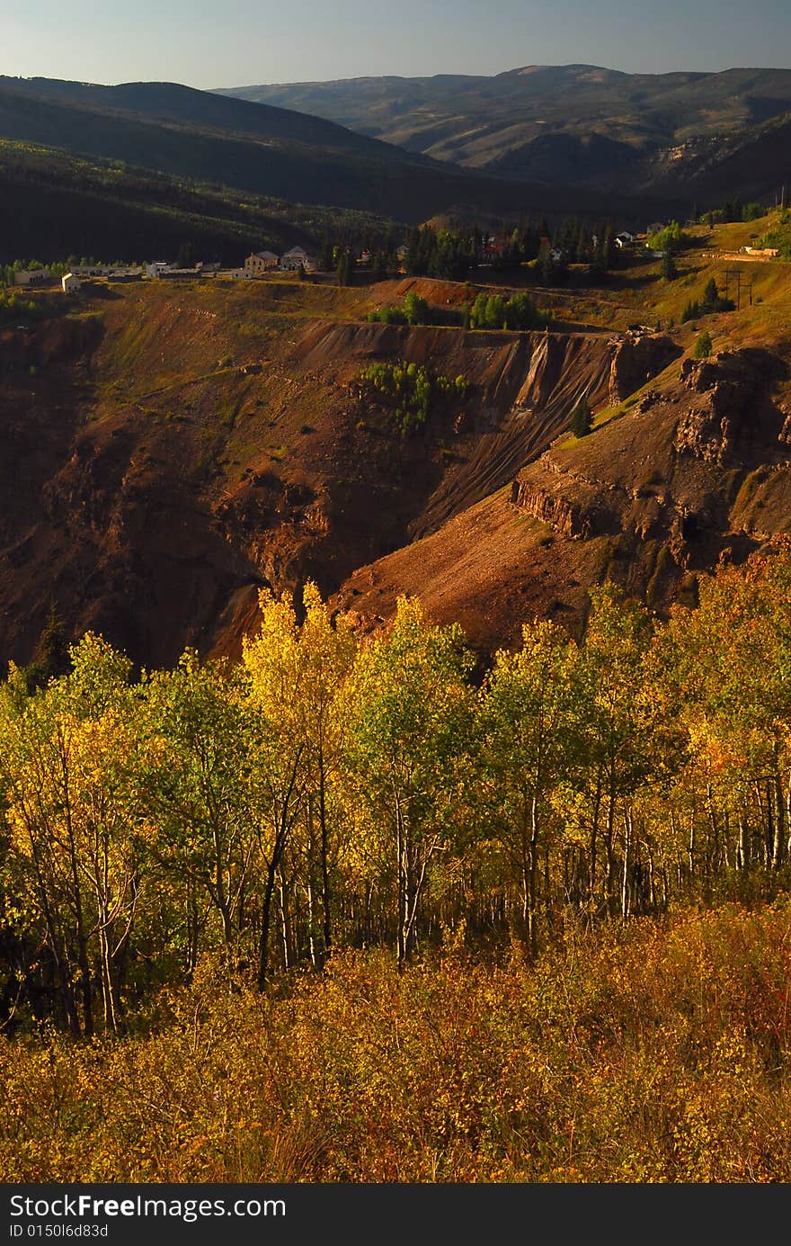 High mountain town in the Colorado wilderness