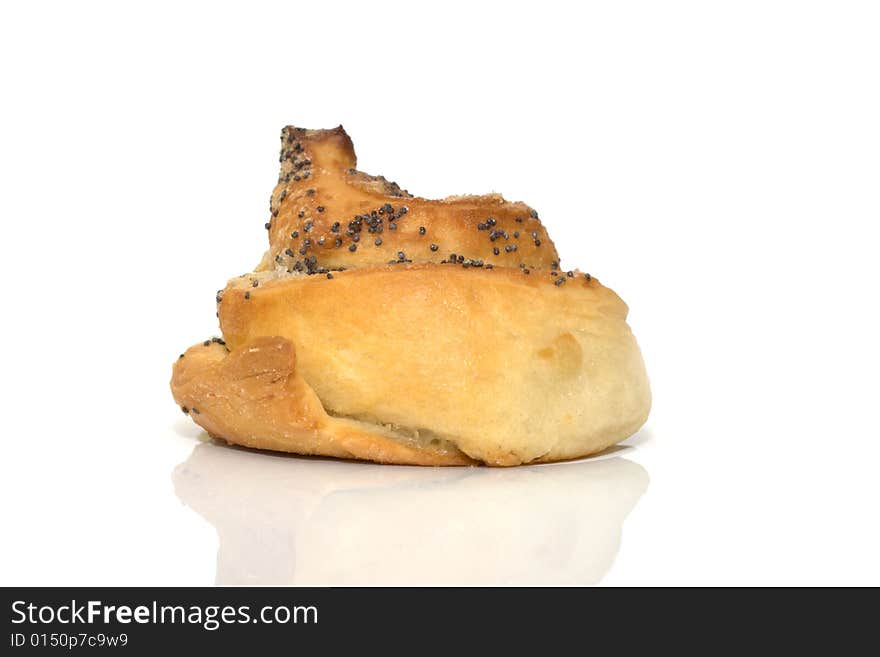 Fresly baked bun isolated over white. Fresly baked bun isolated over white