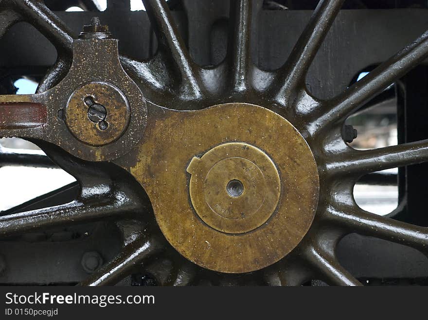 Wheel detail of steam engine