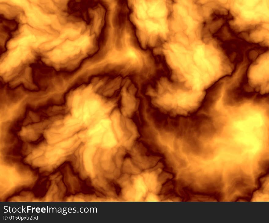 Hot yellow and orange and brown background with turbulence texture