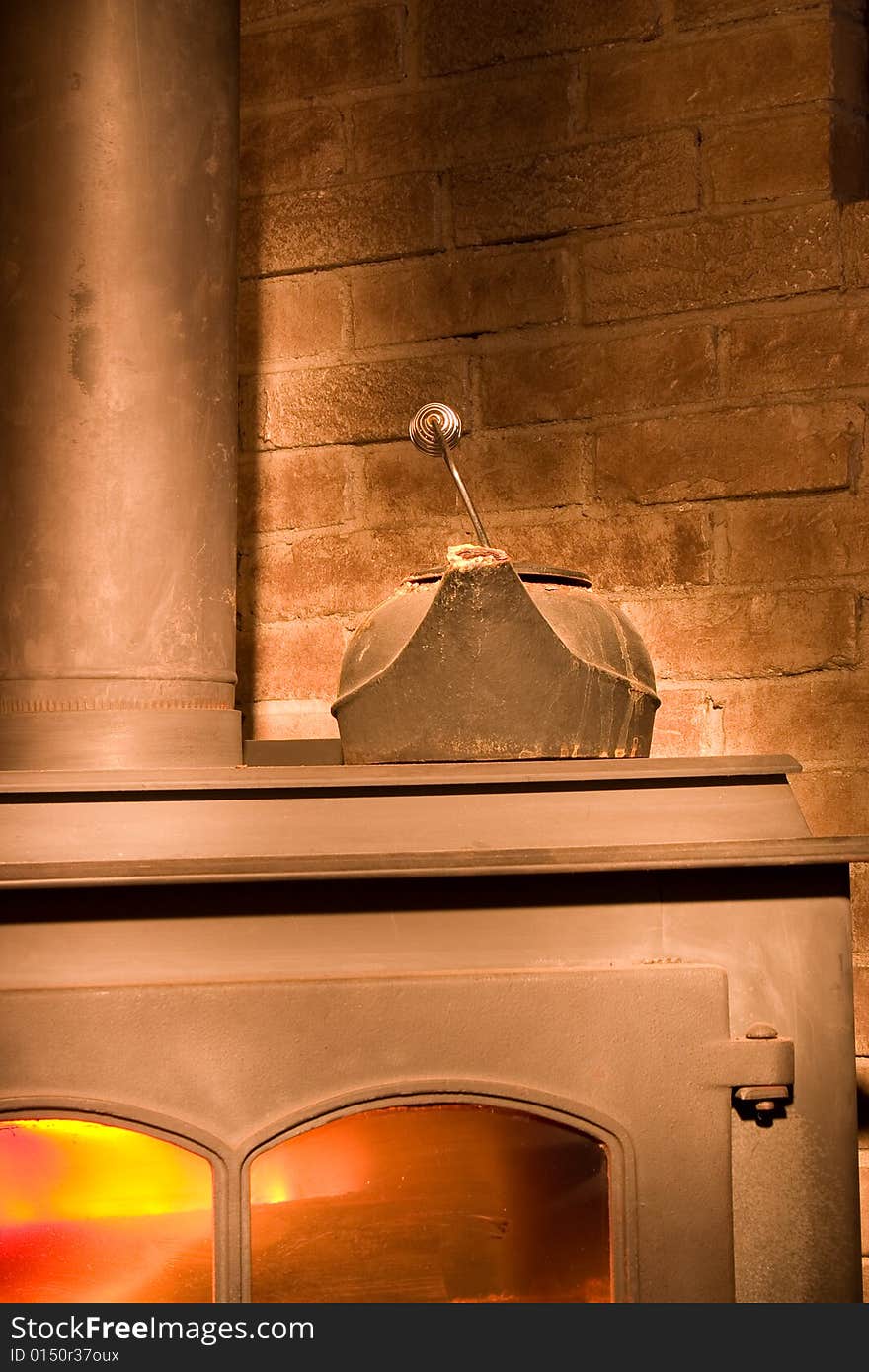 Fire Place With a Kettle