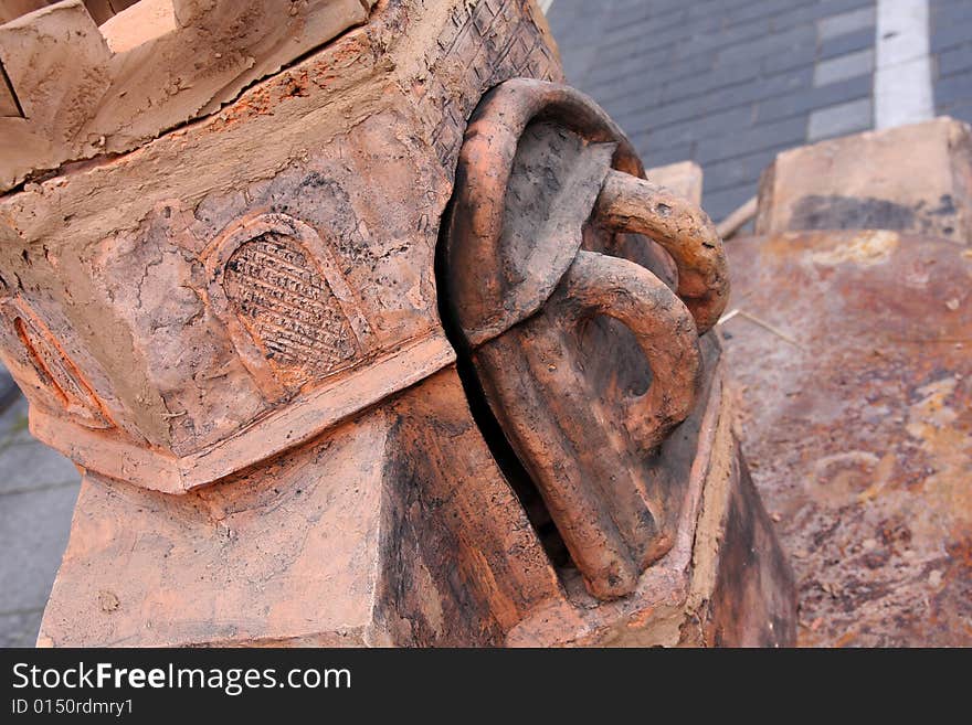 Traditional pottery hand made stove